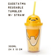 Gudetama reusable tumbler with straw lazy egg