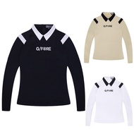 GFORE Golf Clothing Women Long-Sleeved T-Shirt Autumn Fashion Sports T23662 Lapel Polo Shirt Quick-D