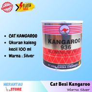 Cat Besi Warna Silver Kangaroo 936 Ukuran Kecil 100 ml Cat Besi Pagar Murah Cat Alumunium Kaleng Met