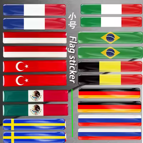 3D Epoxy Reflective National Flag Sticker Decal Auto Motorcycle Accessories Colombia Belarus Brazil 