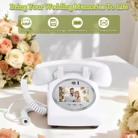 1080HD Wedding video guestbook telephone party guest photo video check-in record banquet blessing au