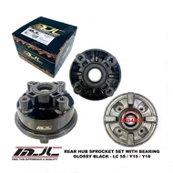MJL HUB SPROCKET HITAM KILAT 4 LOBANG SIAP BEARING PNP Y15 PAKAI SPOKET RXZ HUB SPOKET Y15