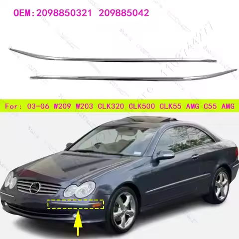 For 2003-2006 Mercedes-Benz CLK320, CLK500, CLK55 AMG, C55 AMG W209 W203 Chrome Bumper Trim Strip 20