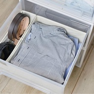 日本霜山 衣櫃抽屜用單格分類收納布盒-面寬30cm-2入