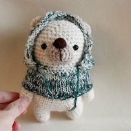 毛線娃娃 手作玩偶 圍巾寵物 羊毛氈 北極熊 帽T