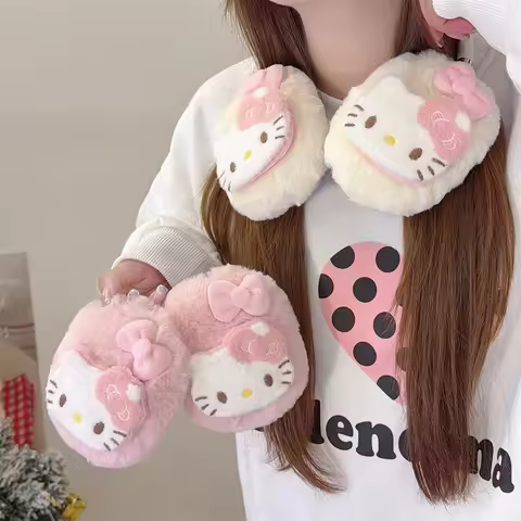 Warm Fluffy Cartoon HelloKitty Earphone Case Shockproof Cover for Apple Airpods Max Cute Protective 
