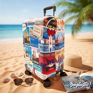 BAGTASTIC! Luggage Cover made of scuba material, size M - medium size 22 - 24 inches with lots