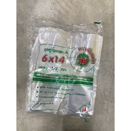 Plastik bag lutsinar bertangkai saiz 6x14