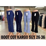 Cargo For Woman Super Stretchable Flare Fit,High quality pure jeans organic denim fabrics,Lowest Pri