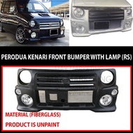 B0719-LAMP PERODUA KENARI FRONT BUMPER WITH LAMP (RS) FIBERGLASS BODYKIT