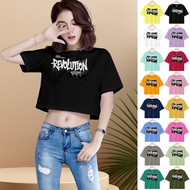Sanmer Revolution Urban Streetwear Women Black Crop Top T-shirt 26CO21