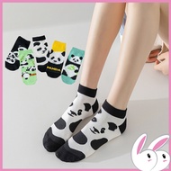 Cartoon Panda No-Show Socks | Women's Short Socks Cute Panda Korean Style Casual Soft Cotton Light D