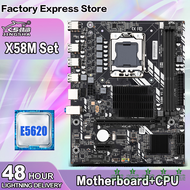 Kkde ชุด Lga1366โมเดอร์บอร์ด Jingsha X58พบกับ Xeon E5620 Cpu Reg Ecc Ddr3 Tot 32Gb Usb2.0ช่องคู่ Mobo Pcie X16 Sata