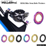 SIMULR Stem Bolts Washers, M5 M6 4 Colors Bike Bolts Washers,  RISK Titanium Alloy Gasket Nut Outdoo