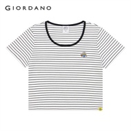 GIORDANO WOMEN 【Giordano x Minions】Women's Sorona Crop Fit Printed Short Sleeve Tee 0 05395256 giord
