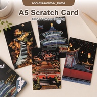 【𝗔𝗦𝗛】(4 in 1)China Famous Building Scratch Card A5 Scratch Card Color Gifts Art Drawing Craft 刮画