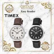 [Timex] Easy Reader Men’s Watch – Black & Cream Dial, Quartz, Leather Strap, 43mm