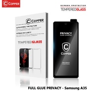 Samsung A35 5G - COPPER Tempered Glass Full Glue Premium PRIVACY-ANTI SPY