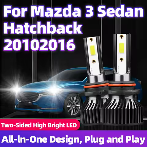 For Mazda 3 Sedan Hatchback 2010 2011 2012 2013 2014 2015 2016 Turbo 12000LM LED Headlight Auto Lamp