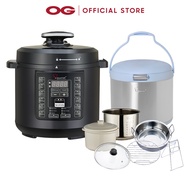 La Gourmet 6L Multifunctional Pressure Cooker with Free 6pcs Accessorie Set & Blue 4.5L Thermal Cook