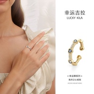 Singapore brand Lucky Jila Original Lucky Lion Series 999 Fo-新加坡品牌幸运吉拉原创幸运狮系列999足银海洋之心戒指轻奢简约0904