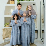 Baju Couple Keluarga Terbaru Maxmara Silk Sarimbit Gamis Koko Anak Size M L XL Raya Series Couple Family Muslim Lebaran Dress Motif Dewasa