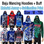 NCH Baju Pancing Lengan Panjang Hoodies+Buff Baju Mancing Tangan Panjang Topi Buff M-7XL