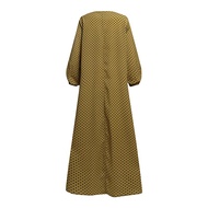 ZANZEA Women Vintage Polka Dot Long Sleeve Buttons Muslim Dress