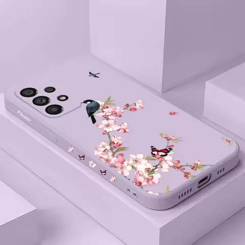 Peach Butterfly Case For Samsung Galaxy A73 A53 A33 A23 A13 A03 A72 A52 A52S A32 A22 A12 A02 A02S A7