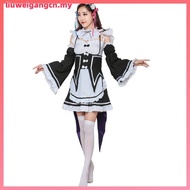 Hot Ram/Rem Cosplay Re:zero Kara Hajimeru Isekai Seikatsu black blue red Costume Maid Servant Dress