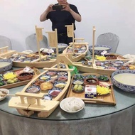 日式料理壽司竹船木船刺身船生魚片干冰異形海鮮壽司拼盤壽司龍船