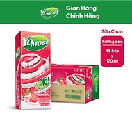 Thùng 48 Hộp Sữa Chua Lên Men Tự Nhiên Yomost Vị Dâu (170ml/Hộp)