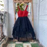 2hand orange mesh dress, waist 56 to 62cm, length 100cm, code 303