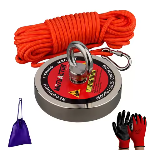 500KG Salvage Fishing Magnetic Stell Cup Holder Deep Sea Permanent Neodymium N52 Magnet With 15m Rop