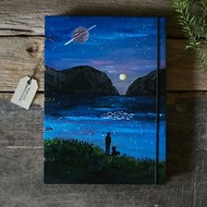 I see you from my planet. Notebook Painting Handmade notebook Diary 筆記本