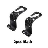 2pcs Artificial Diamond Car Hooks, Hidden Car Storage Hooks, Creative Car Seat Hooks, Women Car Acce