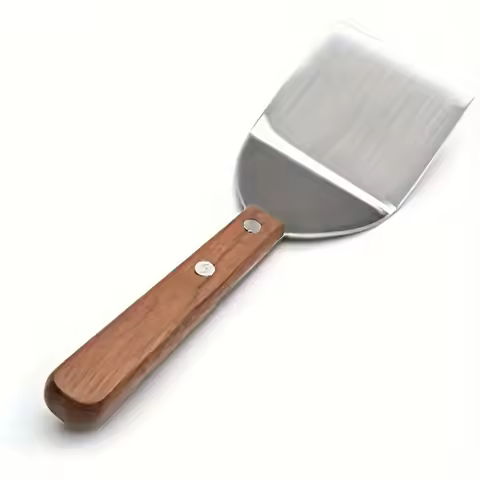 1pc, Brownie Spatula, Metal Brownie Spatula, Stainless Steel Brownie Spatula with Wooden Handle, Sta