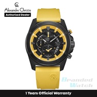 [Official Warranty] Alexandre Christie 6594MCREPBAYL Men's Black Dial Silicone Strap Watch