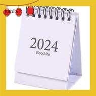 [JU] Easy Page Turning Desk Calendar Desk Calendar 2024 2023-2024 Mini Desk Calendar Spiral Coil Date Recording 17 Monthly Planner Year of 2024 Table Decoration Office School