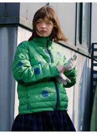 odd maker波點短款白鴨絨立領輕薄排骨羽絨服女戶外羽絨短外套