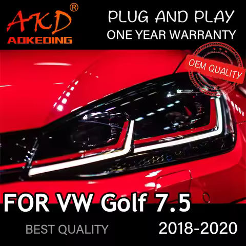 Headlight For VW Golf 7.5 2018-2020 Car автомобильные товары LED DRL Hella 5 Xenon Lens Hid H7 Golf 