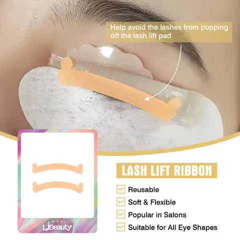Libeauty 1 Pairs Silicone Lash Lift Ribbon Tape Reusable Eyelash Perm String Roller Lash Lift Pads C