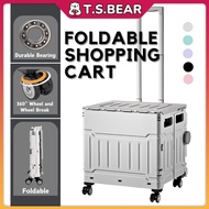 Foldable Shopping Cart Trolley Portable Grocery Cart Easy Carry Supermarket Troli Market Storage Lar