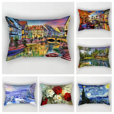 Home autumn decoration Oil painting style pillow cushion cover decorations throw pillow cover 30*50