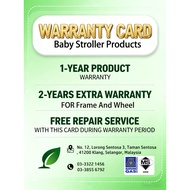 BAMBINO | Baby Stroller Warranty Card | Malaysian Regional Warranty | Valid for 2 Years | Online War