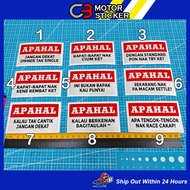 APAHAL STICKER JANGAN DEKAT RAPAT STICKER CUTTING PANTUL CAHAYA / R42