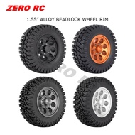 4Pcs Rc Car Alloy 1.55" Off Road Beadlock Wheel Rim Tires
