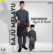 𝐈.𝐏 𝐌𝐮𝐬𝐥𝐢𝐦 𝟐𝟎𝟐𝟑🌹BAJU MELAYU COTTON AYAH & ANAK💖SEDONDON Free Butang - DARK GREY