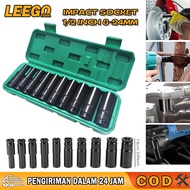 Impact Socket Set 10Pcs 1/2 Inch 8-24MM Extension Impact Socket 6PT Socket Impact Nut Repair Tool
