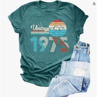 COD 2026 Foreign Trade Women's Top Cross-Border E-commerce 1975 Printed Color Cotton T-Shirt COD E2R